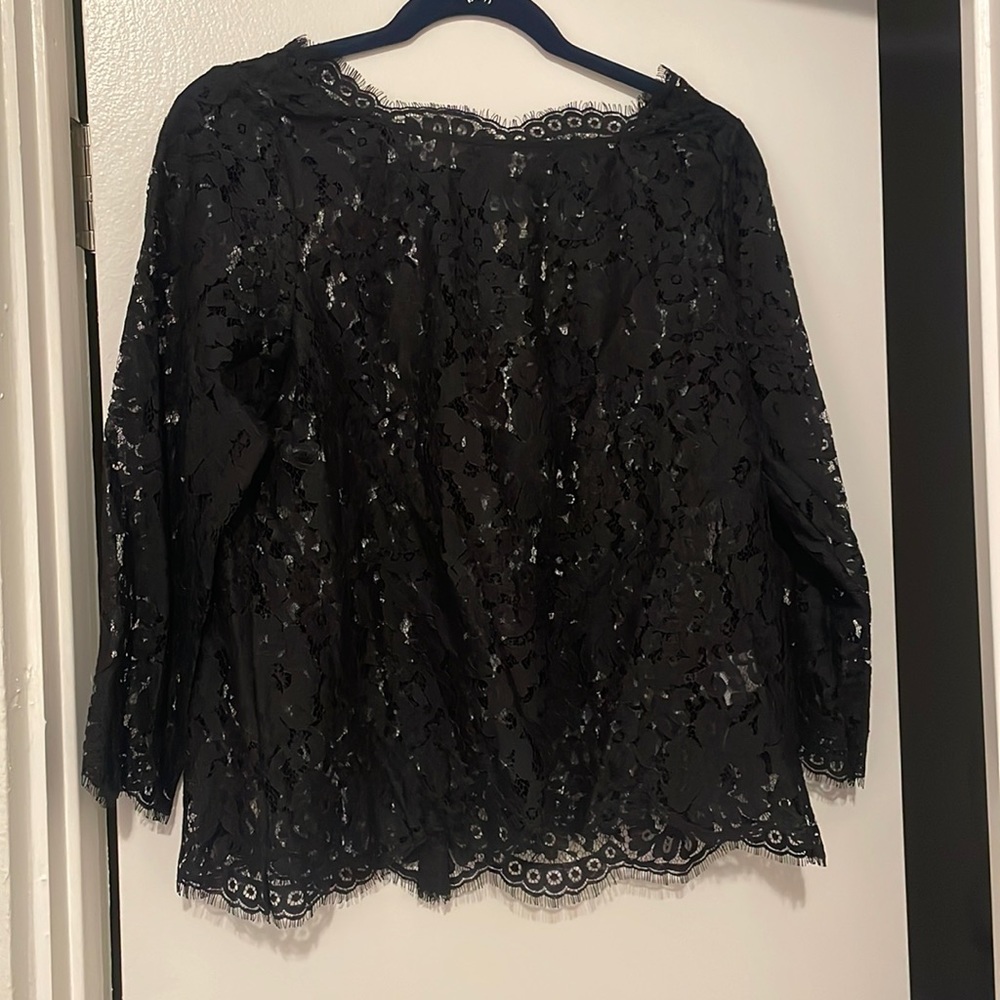 Joie black lace blouse